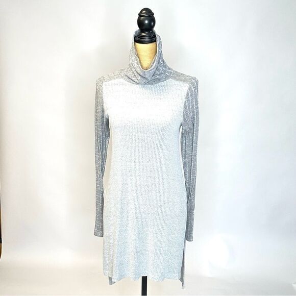 Anthropologie Grey Cowl Neck Knit Tunic, Size S - Picture 1 of 11